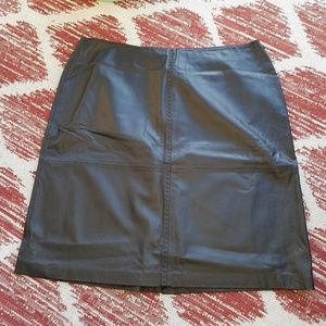 Dark Brown Leather Skirt